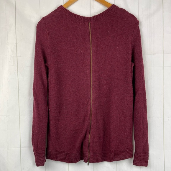 Madewell Red Back Zipper Crew Neck Sweater Size S - Picture 2 of 6